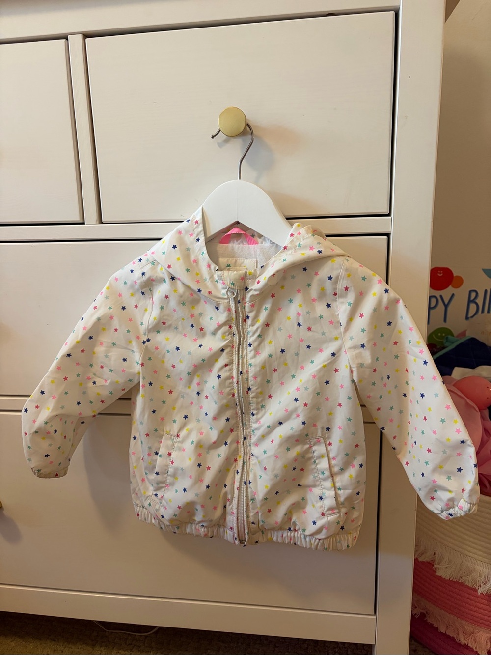 Baby Gap Star Print Windbreaker 18-24M Multicolor Hooded Zip Jacket